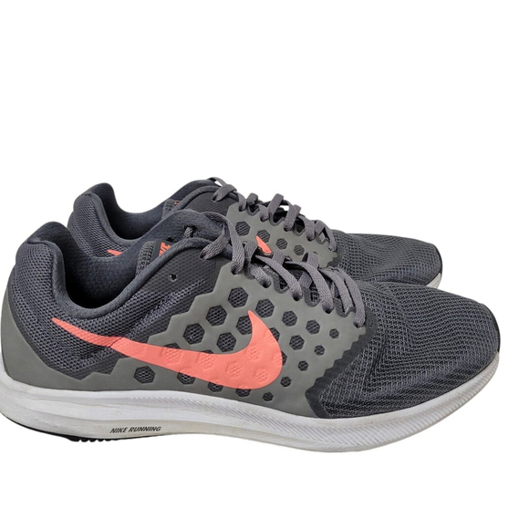 Nike Downshifter Gray Lava Glow Sunset Running Shoes Women's Size 9.5. Pre-owned - Picture 4 of 9